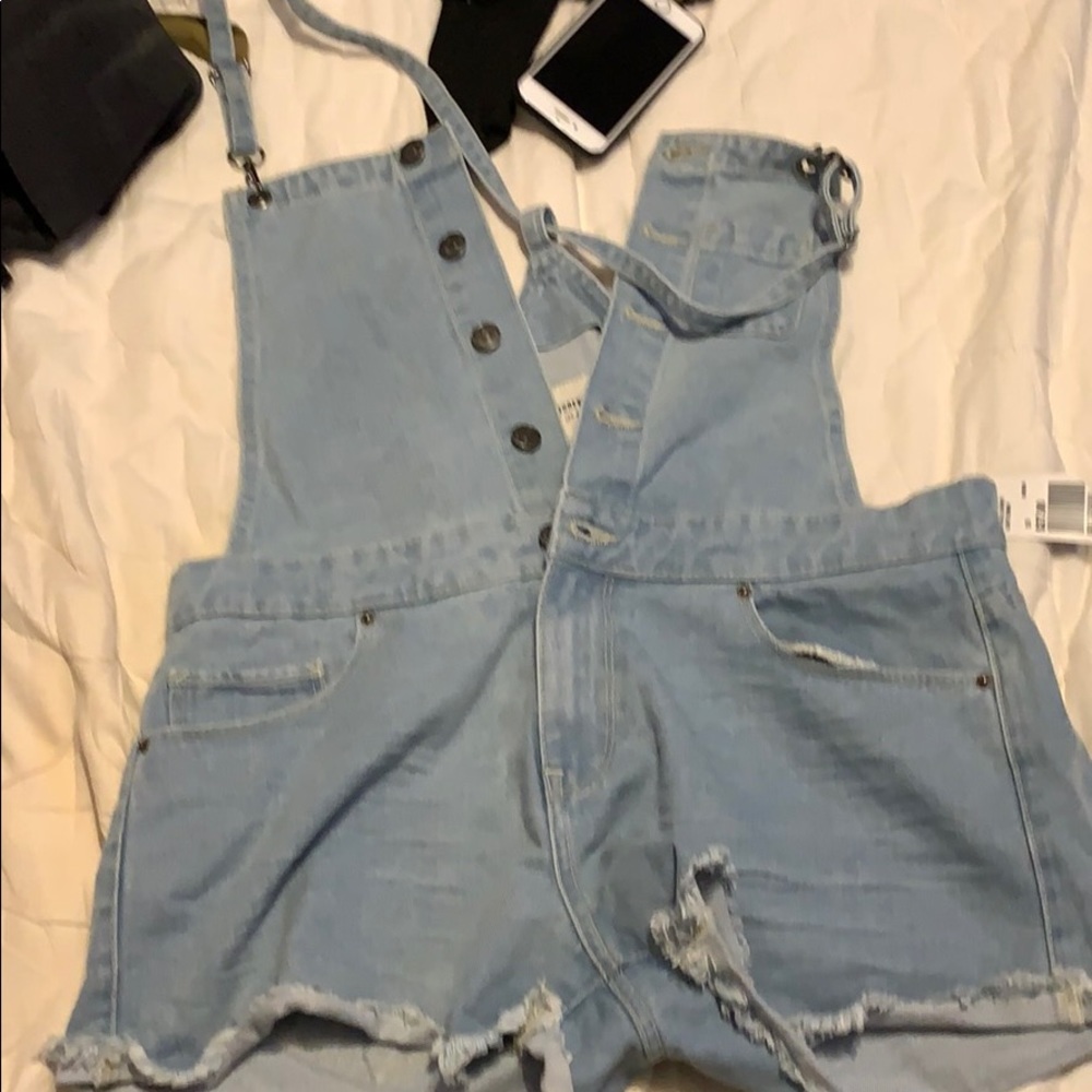 Jean overall shorts